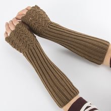 Load image into Gallery viewer, Autumn and Winter Knitted Half Finger Fingerless Gloves Knitting Wool Gloves Scale Warm Men and Women Arm Sleeve
