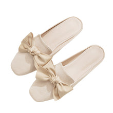 Load image into Gallery viewer, Girl's Heart Heel-Free Lazy Pump Half Slippers Women's Flat for Outdoors Fashion Casual Bow Pumps Women's
