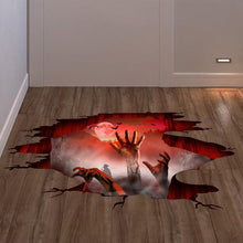 Load image into Gallery viewer, 12 Styles Horror Halloween Decoration 2023 Skull Bones 3D Floor Sticker Ghost Pumkin Festival Decor Flame Spider Wallpaper
