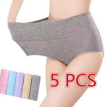 Load image into Gallery viewer, 5PCS/Set Women's High Waist Cotton Panties Briefs Soft Breathable Comfy Underwear Plus Size M-XXXL
