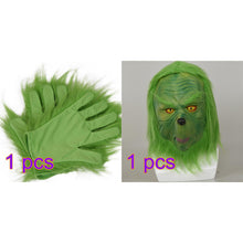 Load image into Gallery viewer, Halloween Christmas Green Fur Monster Latex Mask Masquerade Party Funny Costume Props Cosplay
