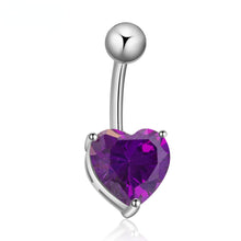 Load image into Gallery viewer, Fashion Heart Belly Button Ring Gold/Silver Plated Surgical Belly Button Piercing Body Jewelry
