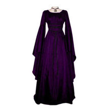 Load image into Gallery viewer, Halloween Costume Retro Long-sleeved Round Collar Belt Irregular Women's Dress
