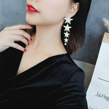 Load image into Gallery viewer, Crystal Star Long Drop Earrings For Women Trendy Pearl Tassel AB Style Earring Gift Statement Party Jewelry
