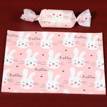Load image into Gallery viewer, AQ Cartoon Pink Cute Rabbit Nougat Wrapping Paper Baby Birthday Wedding Party Twisting Wax Paper Oil Paper Sugar Candy Wrapper
