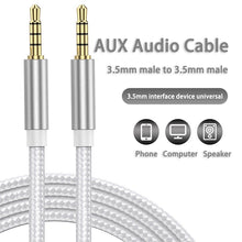 Load image into Gallery viewer, AUX Cable Jack 3.5mm Audio Cable 3.5mm Jack Speaker Cable for Samsung Xiaomi Redmi JBL Headphones Car AUX Cord Headphone Cable
