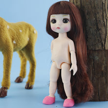 Load image into Gallery viewer, Adollya 16cm BJD Doll Nude Body Ball Jointed Swivel Doll 3D Eyes 13 Moveable Joints Body Make-up Princess 1/12 BJD Dolls
