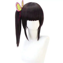 Load image into Gallery viewer, Adult Kids  Demon Slayer Kimetsu No Yaiba Woman Kimono Tsuyuri Kanao Cosplay Costume Butterfly Headdress
