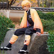 Load image into Gallery viewer, Adult and Kids  Demon Slayer Kimetsu No Yaiba Agatsuma Zenitsu Cosplay Costume Kimono Uniform Halloween Party Costumes
