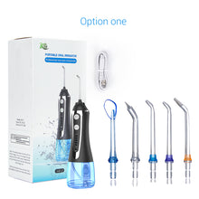 Load image into Gallery viewer, Portable oral irrigator usb rechargeable water flosser Dental Water Jet 300ML 5Models Water Tank Waterproof Teeth Cleaner
