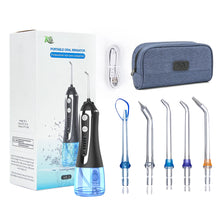 Load image into Gallery viewer, Portable oral irrigator usb rechargeable water flosser Dental Water Jet 300ML 5Models Water Tank Waterproof Teeth Cleaner
