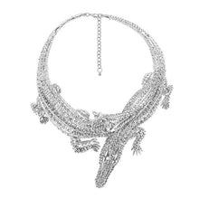 Load image into Gallery viewer, Exaggerated Punk Full Rhinestone Crocodile Necklace for Women Fashion Trend Statement Necklace Collar
