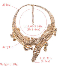 Load image into Gallery viewer, Exaggerated Punk Full Rhinestone Crocodile Necklace for Women Fashion Trend Statement Necklace Collar
