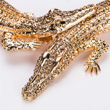 Load image into Gallery viewer, Exaggerated Punk Full Rhinestone Crocodile Necklace for Women Fashion Trend Statement Necklace Collar
