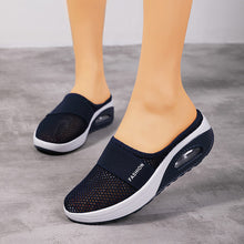 Load image into Gallery viewer, Air Cushion Slip-On Women Walking Shoes Orthopedic Diabetic Ladies Platform Mules Mesh Lightweight Slippers Wedge Female Sneaker
