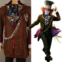 Load image into Gallery viewer, Alice Cosplay Johnny Depp as Mad Hatter Outfit Jacket Pants Tie Halloween Costume For Adult Full Suit
