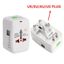 Load image into Gallery viewer, All in One Universal International Plug Adapter 2 USB Port World Travel AC Power Charger Adapter AU US UK EU Converter
