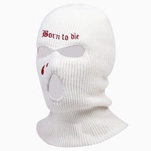 Load image into Gallery viewer, Embroidery 3-hole Balaclava Born To Die Knit Hat Army Tactical CS Winter Ski Riding Mask Beanie Prom Party Warm Mask
