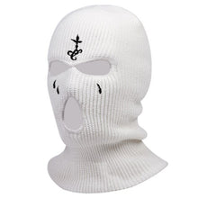 Load image into Gallery viewer, Embroidery 3-hole Balaclava Born To Die Knit Hat Army Tactical CS Winter Ski Riding Mask Beanie Prom Party Warm Mask
