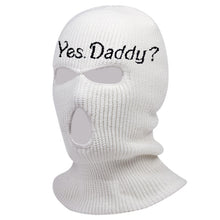 Load image into Gallery viewer, Embroidery 3-hole Balaclava Born To Die Knit Hat Army Tactical CS Winter Ski Riding Mask Beanie Prom Party Warm Mask
