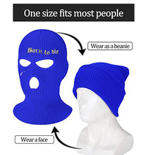 Load image into Gallery viewer, Embroidery 3-hole Balaclava Born To Die Knit Hat Army Tactical CS Winter Ski Riding Mask Beanie Prom Party Warm Mask
