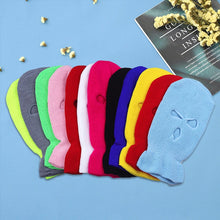 Load image into Gallery viewer, Embroidery 3-hole Balaclava Born To Die Knit Hat Army Tactical CS Winter Ski Riding Mask Beanie Prom Party Warm Mask
