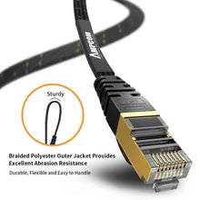 Load image into Gallery viewer, Ethernet Cable RJ45 Cat7 Lan Cable STP RJ 45 Flat Network Cable Patch Cord for Modem, Router, TV, Patch Panel, PC, Laptop
