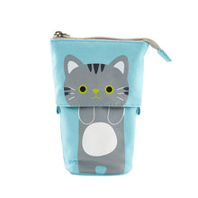 Load image into Gallery viewer, Pencil Case Cartoon Cute Cat Bear Sheep Canvas Fold Standing Holder Stationery Organizer Kids Pencil  Bag
