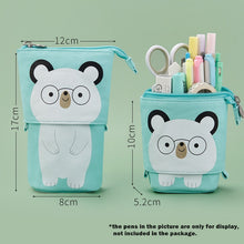 Load image into Gallery viewer, Pencil Case Cartoon Cute Cat Bear Sheep Canvas Fold Standing Holder Stationery Organizer Kids Pencil  Bag
