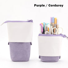 Load image into Gallery viewer, Pencil Case Cartoon Cute Cat Bear Sheep Canvas Fold Standing Holder Stationery Organizer Kids Pencil  Bag
