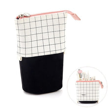 Load image into Gallery viewer, Pencil Case Cartoon Cute Cat Bear Sheep Canvas Fold Standing Holder Stationery Organizer Kids Pencil  Bag
