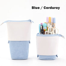 Load image into Gallery viewer, Pencil Case Cartoon Cute Cat Bear Sheep Canvas Fold Standing Holder Stationery Organizer Kids Pencil  Bag
