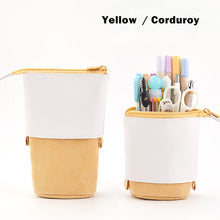 Load image into Gallery viewer, Pencil Case Cartoon Cute Cat Bear Sheep Canvas Fold Standing Holder Stationery Organizer Kids Pencil  Bag
