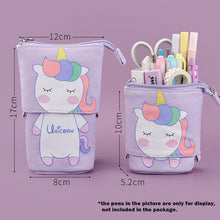 Load image into Gallery viewer, Pencil Case Cartoon Cute Cat Bear Sheep Canvas Fold Standing Holder Stationery Organizer Kids Pencil  Bag
