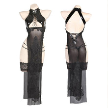 Load image into Gallery viewer, AniLV Game NieR Automata 2B Swimsuit Swim Dress Costume Women Sexy Sukumizu Turtleneck Cheongsam Swimwear Set Cosplay
