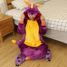 Load image into Gallery viewer, Animal onesie for adults Kids  Cosplay Lion Wolf Tiger Costume jumpsuit children sleepwear Women one piece pajamas

