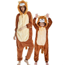 Load image into Gallery viewer, Animal onesie for adults Kids  Cosplay Lion Wolf Tiger Costume jumpsuit children sleepwear Women one piece pajamas
