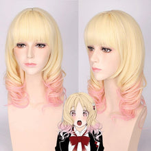 Load image into Gallery viewer, Anime 50CM Diabolik Lovers Cosplay Wig Komori Yui Light Blonde with Pink Cos Wigs Heat Resistant  Hair Cos Wigs
