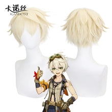 Load image into Gallery viewer, Anime Bennett Wig Game Genshin Impact Cosplay Golden Short Heat Resistant  Hair Pelucas Anime Costume Role Play Wigs
