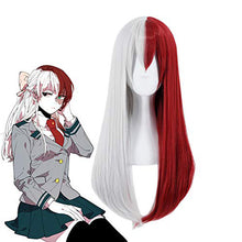 Load image into Gallery viewer, Anime Boku No Hero Academia Todoroki Shoto Cosplay Girls Dress Necklace Wig Woman Girl Skirt Headwear School Uniform
