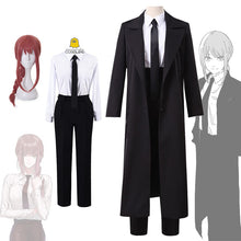 Load image into Gallery viewer, Anime Chainsaw Man Makima Cosplay Costume Black Trench Shirt Tie Pants Makima Wig Long Light Red Braid Men Women Suit Uniform
