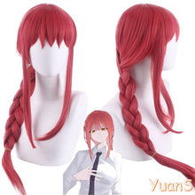 Load image into Gallery viewer, Anime Chainsaw Man Wig Makima Long Rose Red Hair Cosplay Wig Role Play Halloween Hair Synthetic 75cm
