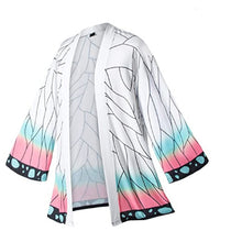 Load image into Gallery viewer, Anime Cosplay Costume Demon Slayer Kimetsu No Yaiba Haori Kimono Agatsuma Zenitsu Kochou Shinobu Summer Coat Shirt Anime Clothes
