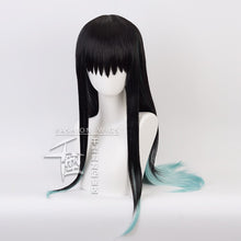 Load image into Gallery viewer, Anime Cosplay Wig Blade of ghost Cosplay Wig Tokitou Muichirou Cos Wigs Demon Slayer Kimet green Long Hair
