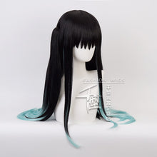 Load image into Gallery viewer, Anime Cosplay Wig Blade of ghost Cosplay Wig Tokitou Muichirou Cos Wigs Demon Slayer Kimet green Long Hair

