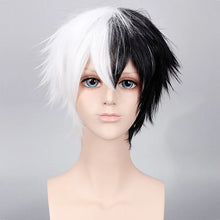 Load image into Gallery viewer, Anime Danganronpa Monokuma Wig Cosplay Costume Dangan Ronpa Women Men Short White Black Synthetic Hair Halloween Party Wigs
