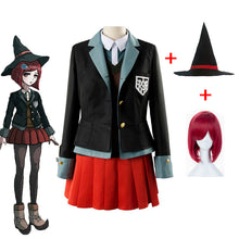 Load image into Gallery viewer, Anime Danganronpa Yumeno Himiko Cosplay Costume School Girl Uniform Halloween Carnival Party Skirt Set Red Wig Magic Hat

