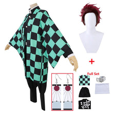 Load image into Gallery viewer, Anime Demon Slayer Cosplay Costume Tanjirou Kamado Kimetsu no Yaiba Men Kimono Uniform Disfraz Halloween Party Demonias Clothes
