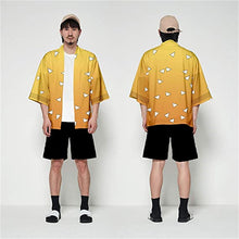 Load image into Gallery viewer, Demon Slayer Kimetsu No Yaiba Haori Kimono Cosplay Costume Kamado Nezuko Coat Shirt Halloween Costumes for Child Adult
