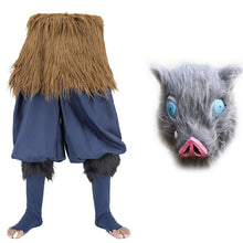 Load image into Gallery viewer, Demon Slayer Kimetsu No Yaiba Hashibira Inosuke Cosplay Costume Pig Mask Pants Outfit Halloween Carnival Costumes Clothes
